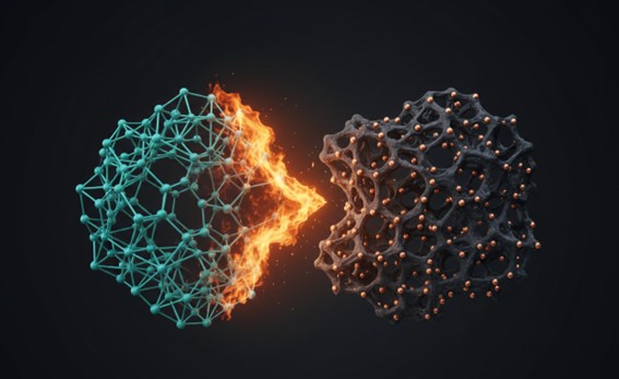 MOF pyrolysis into porous carbon matrix with metal nanoparticles.