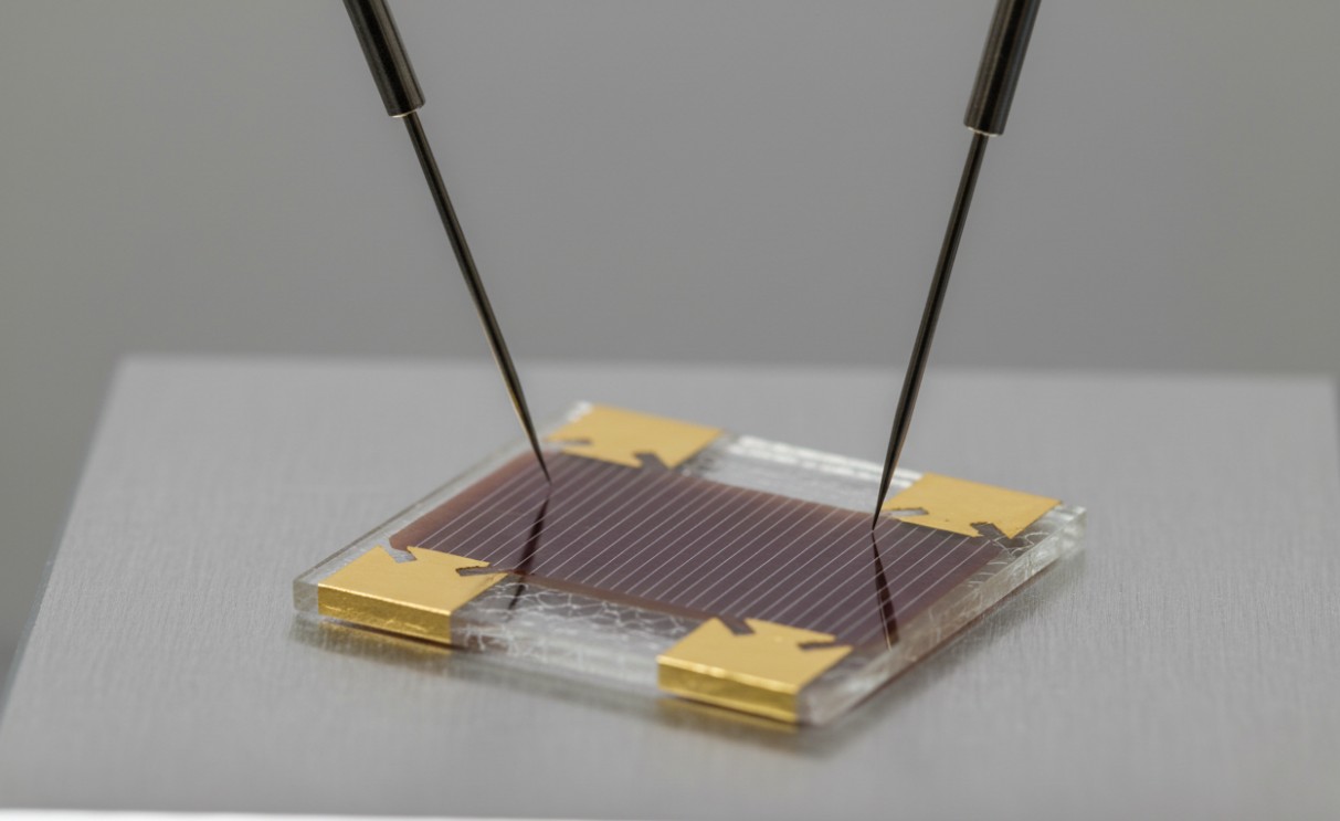 Photovoltaic device with fullerene electron transport layer.