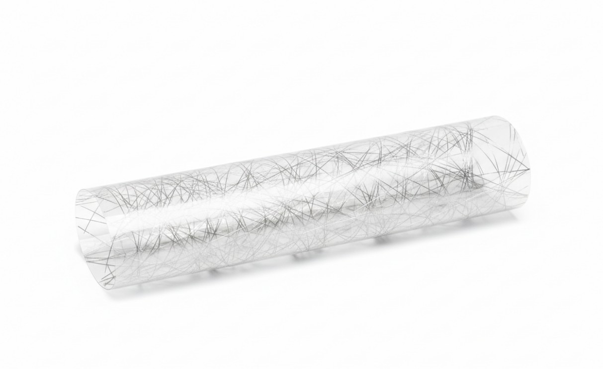 Flexible transparent electrode with embedded silver nanowire network.