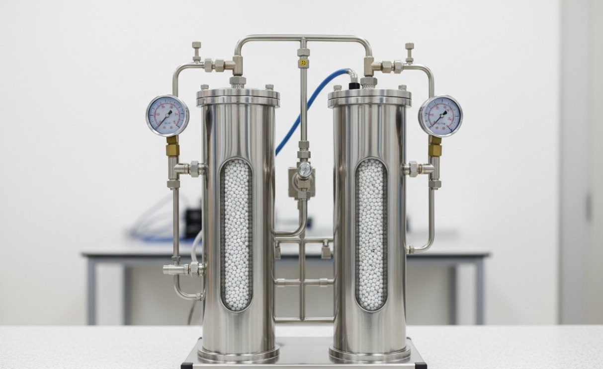 Molecular sieve packed columns for gas separation and purification.