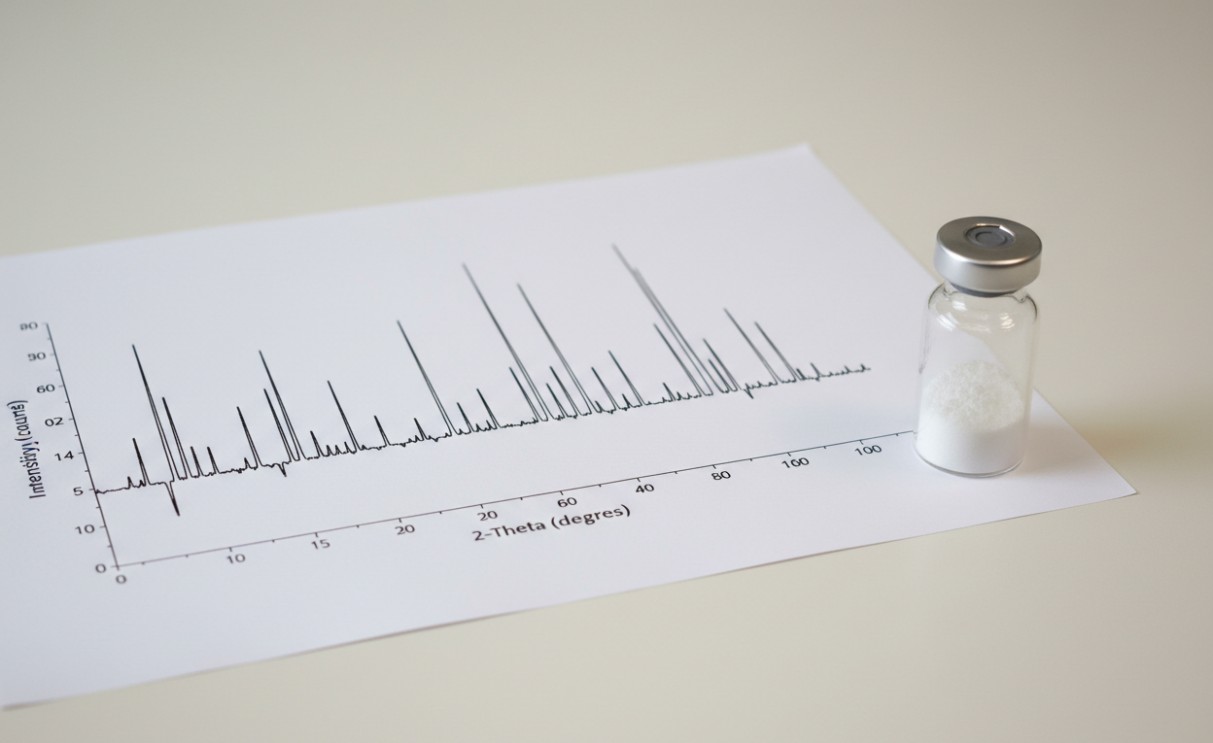 XRD pattern and powder sample of crystalline zeolite molecular sieve.