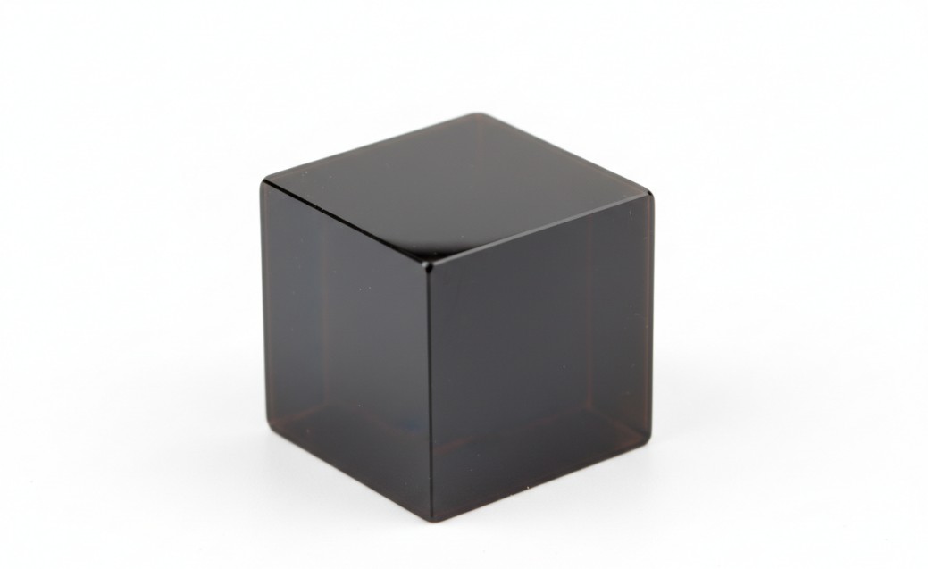 High-quality cubic perovskite single crystal with smooth facets.