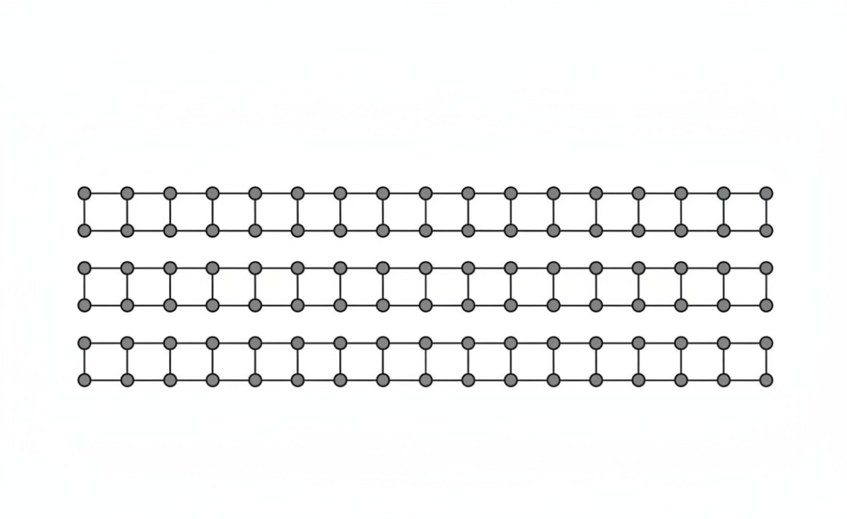 Layered HOPG graphene structure with ABAB stacking and interlayer gaps.