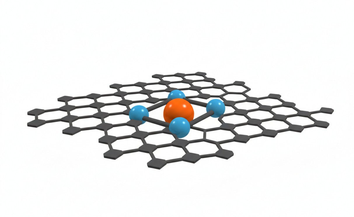 M-N4 single-atom catalytic site embedded in graphene lattice.
