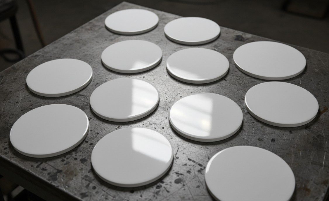 Precision processed alumina ceramic substrates for electronic use