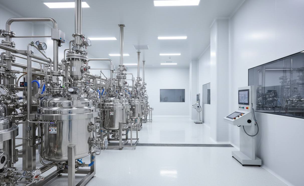Industrial continuous-flow production line for nanomaterial synthesis