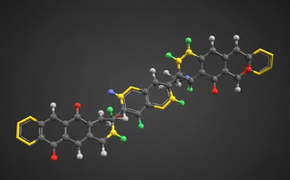 D-A-D type NIR-II fluorophore with BBTD acceptor core and conjugated backbone.