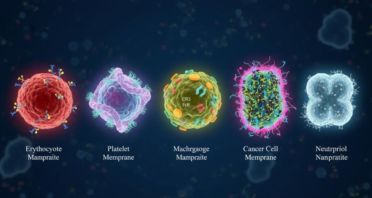 Variety of cell membrane sources utilized for biomimetic nanostructure design