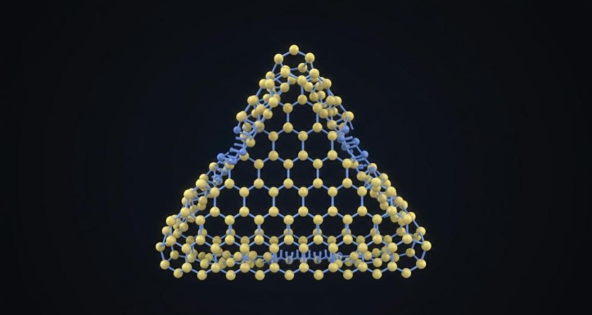 Monolayer MoS2 triangular nanosheet with molybdenum atoms sandwiched between two sulfur layers