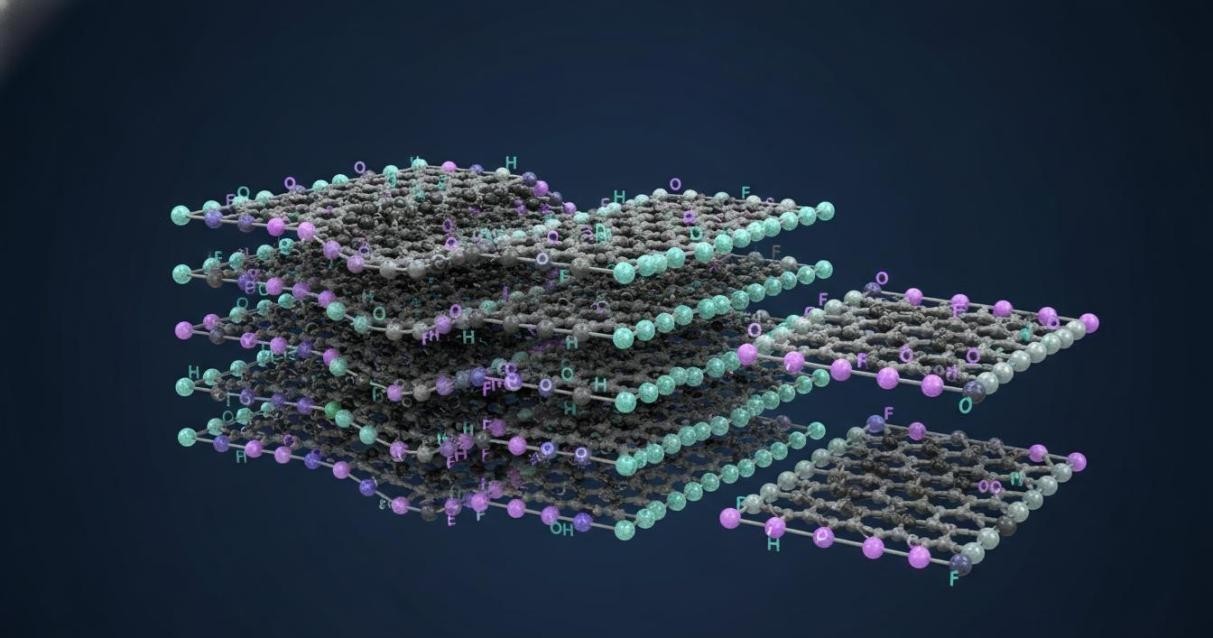 Ti3C2Tx MXene nanosheet with surface termination groups, exhibiting an accordion-like exfoliated structure