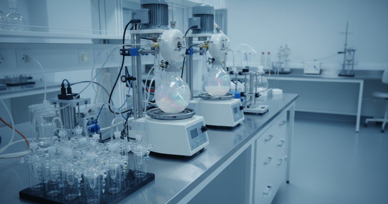 Microfluidic lipid nanoparticle fabrication lab with rotary evaporators and high-precision mixing apparatus