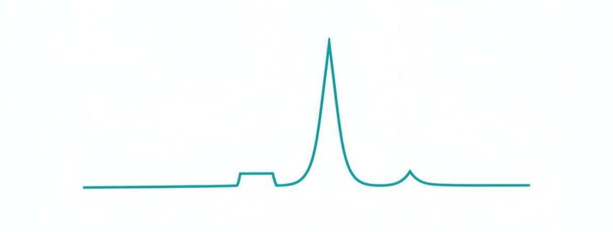 DSC thermogram showing glass transition step, sharp melting endothermic peak, and crystallization exotherm