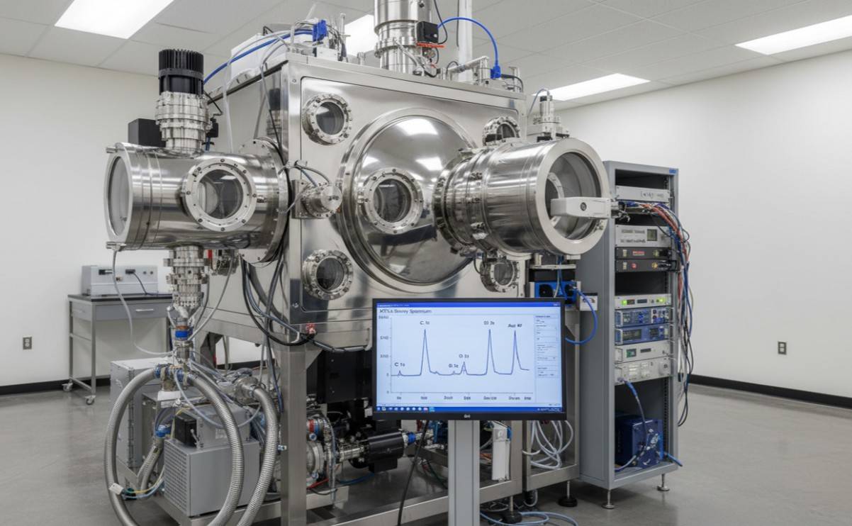 Ultra-high vacuum X-ray photoelectron spectrometer with hemispherical energy analyzer and control electronics